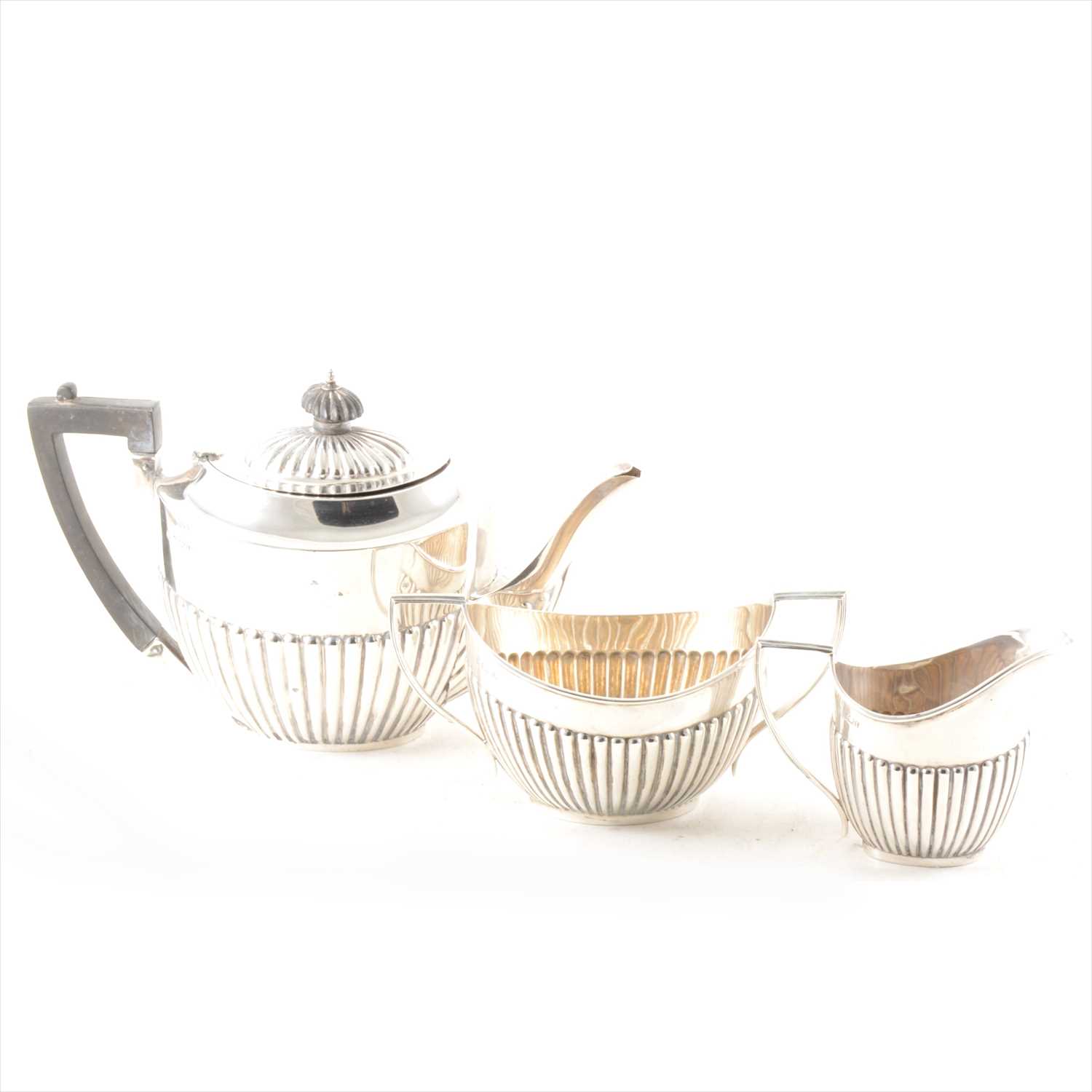Lot 258 - An Edwardian three-piece silver tea set, ...