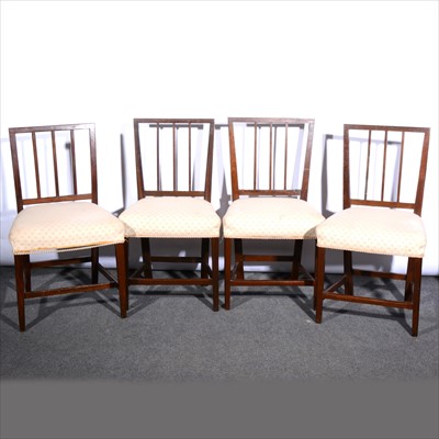 Lot 604 - A set of eight George III style stained wood dining chairs, ...