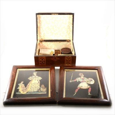 Lot 167 - Tunbridge inlaid box, other small boxes, pair...