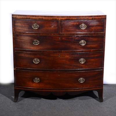 Lot 518 - A Victorian mahogany bowfront chest of drawers, ...