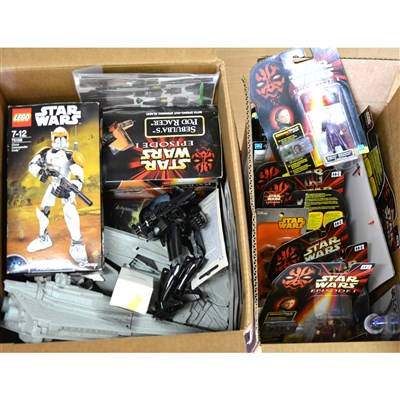 Lot 211 - Two boxes of Star Wars toys and figures.