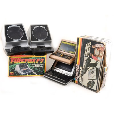 Lot 192 - Battery operated table top games; including Grandstand Fire Fox F-7, etc
