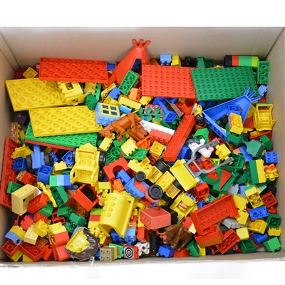 Lot 178 - Lego Duplo; a large box of bricks pieces and parts.