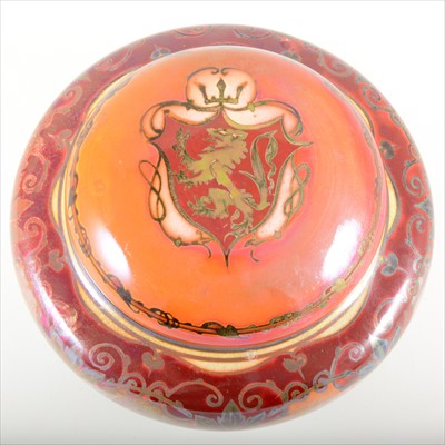 Lot 16 - A lustred vase and cover, by William S Mycock for Pilkington's Royal Lancastrian.