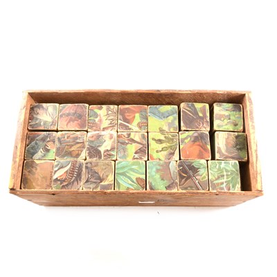 Lot 156 - A set of puzzle blocks, one side depicting Generals of the British Army, battle scenes on other sides.