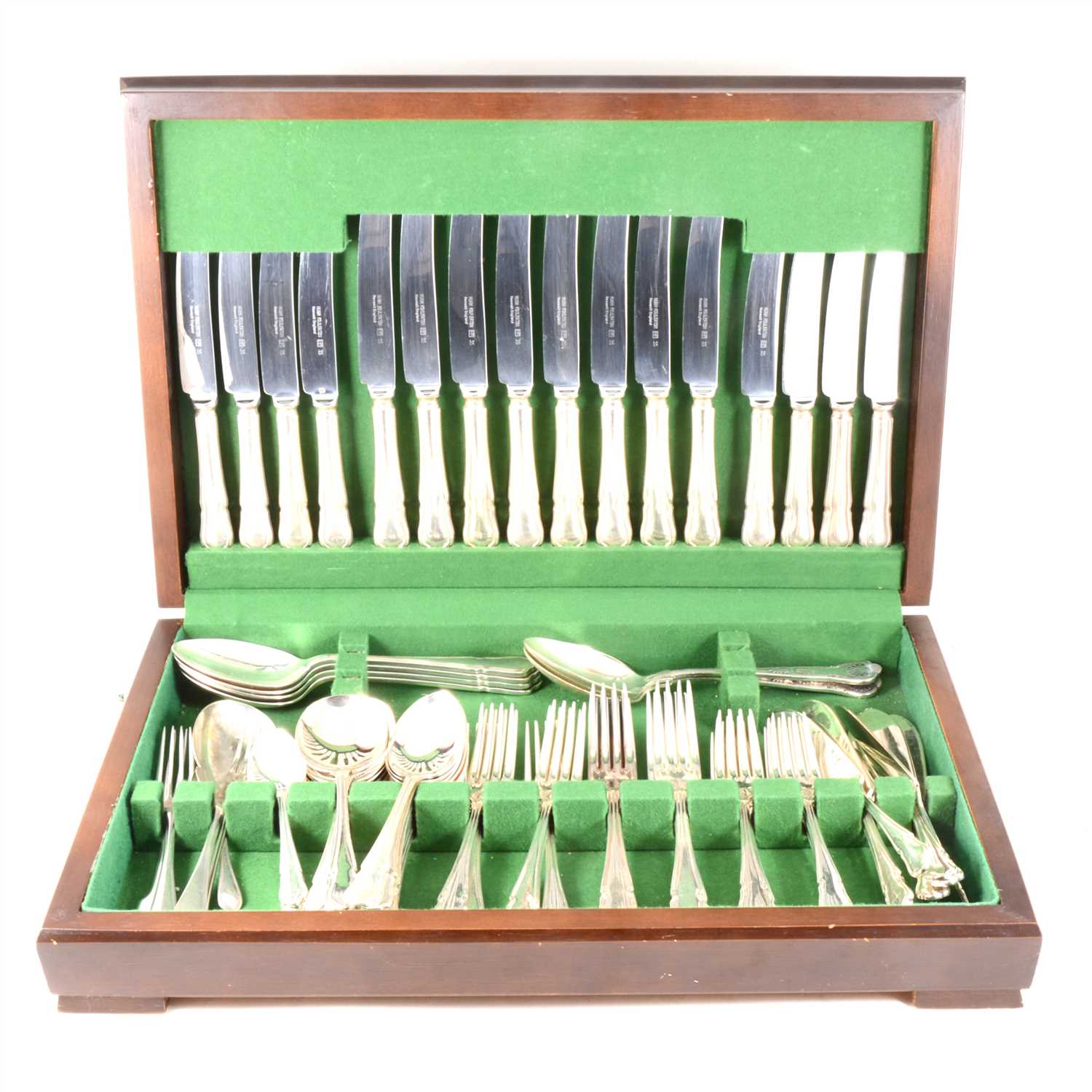 Lot 54 - A canteen of silver-plated cutlery by Hough Foulerton in the "Dubarry" design