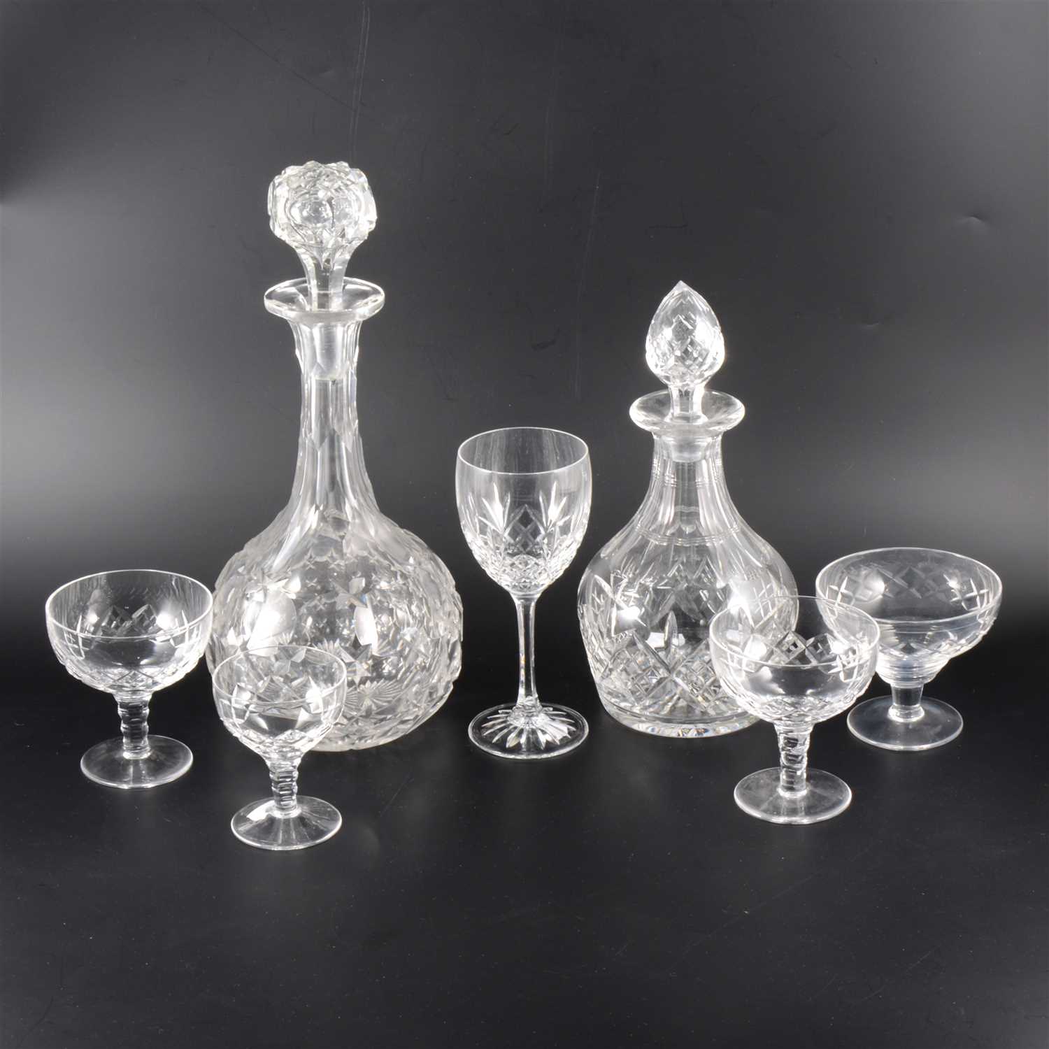 Lot 28 - A quantity of table glass including Stuart Crystal and two decanters
