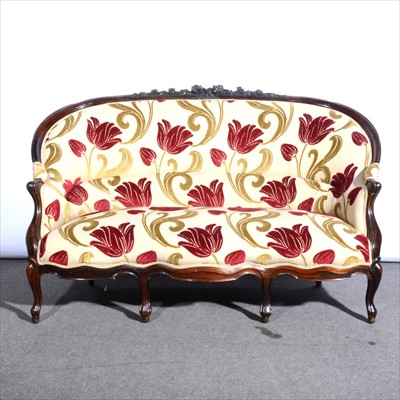 Lot 501 - A Victorian rosewood framed sofa, ...