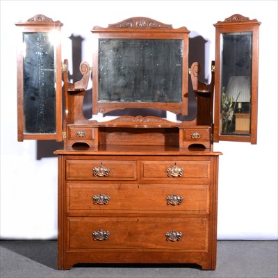 Lot 549 - An Edwardian walnut dressing chest, ...