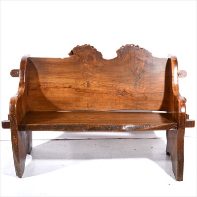 Lot 413 - An elm bench, natural form cresting