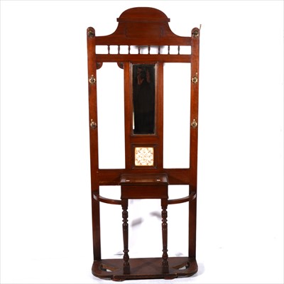 Lot 426 - Edwardian walnut hall stand