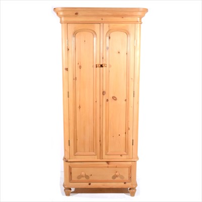 Lot 504 - A modern pine double wardrobe