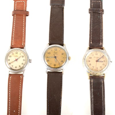 Lot 206 - Three gentleman's 1940s wrist watches