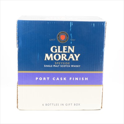 Lot 598 - GLEN MORAY - Classic, Port cask finish, Speyside single malt Scotch whisky, 6 bottles.