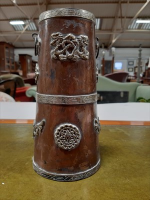 Lot 81 - Chinese bowl, tea bowl and brush pot.