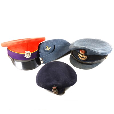 Lot 268 - A Grenadier Guards cap, other caps and beret.