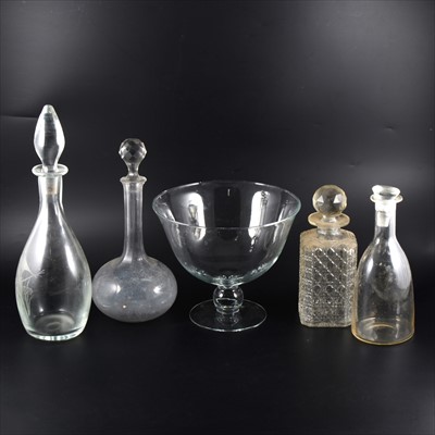 Lot 61 - Cut-glass decanters, stem ware, pedestal bowls, etc.