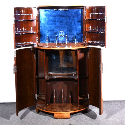 Lot 126 - An Art Deco cocktail cabinet and contents.