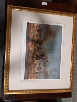 Lot 445 - A collection of Military prints, including a signed print, A Time for Heroes, etc.