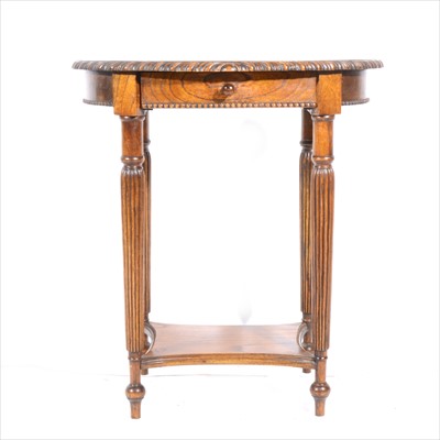 Lot 436 - A hardwood occasional table, oval top, single frieze drawer