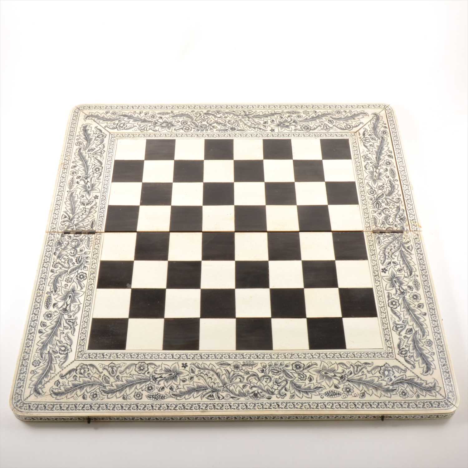 Lot 540 - Anglo-Indian sandalwood and ivory folding chess board, Vizagapatam, late 19th century.