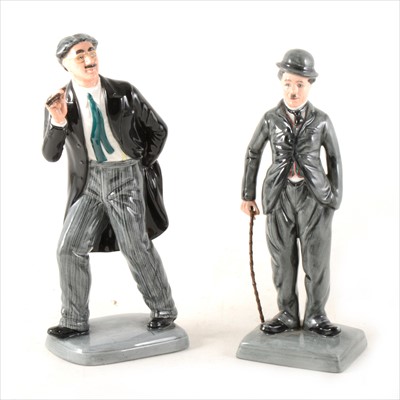 Lot 17 - Royal Doulton figures Groucho Marx and Charlie Chaplin, unboxed.