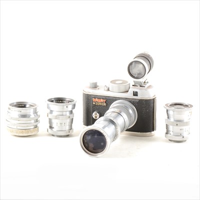 Lot 241 - Robot Junior camera and four lenses.