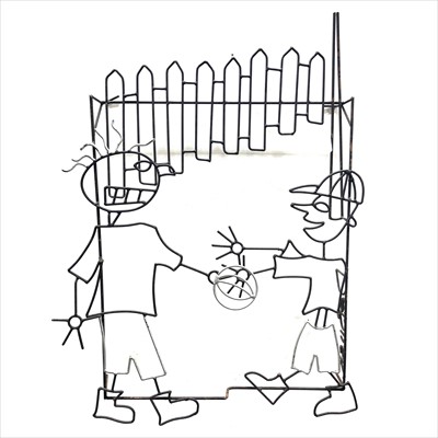 Lot 289 - Debusk, two wire work wall sculptures, 21st century.