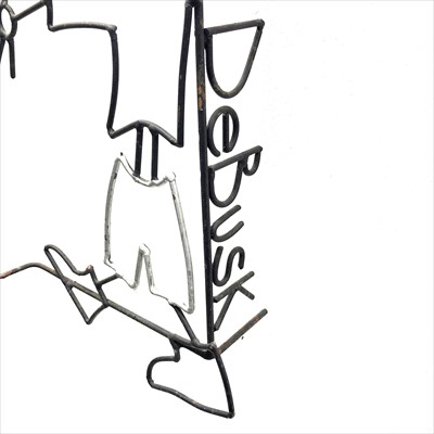 Lot 289 - Debusk, two wire work wall sculptures, 21st century.