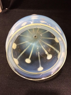 Lot 71 - An Arts and Crafts wall light with opalescent drop shade, circa 1900.