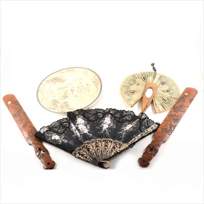 Lot 174 - Chinese silk hand fan, ...