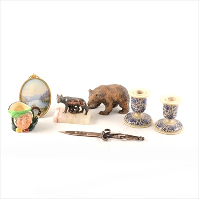 Lot 193 - Brown Forest type carved bear, other objects and small ceramics.