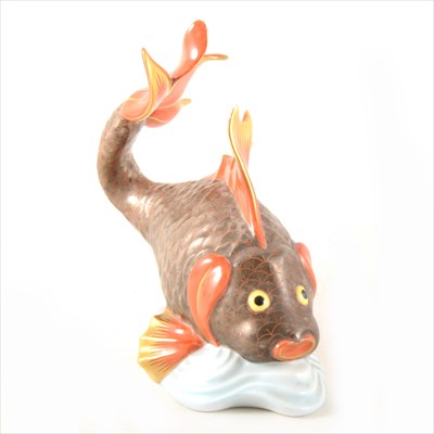 Lot 71 - A Herend porcelain model of a fish, ...