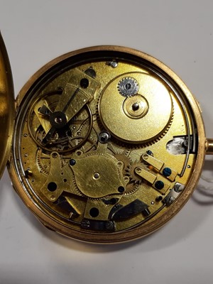 Lot 172 - Lepine - a quarter hour repeating open face pocket watch.