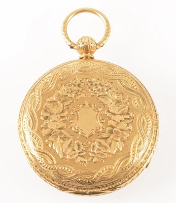 Lot 195 - An 18 carat yellow gold small open face pocket watch.