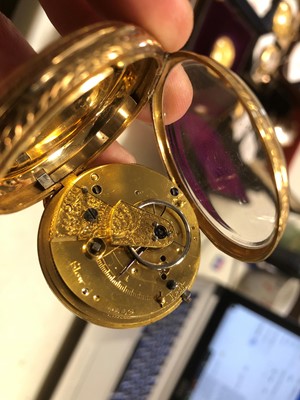 Lot 195 - An 18 carat yellow gold small open face pocket watch.