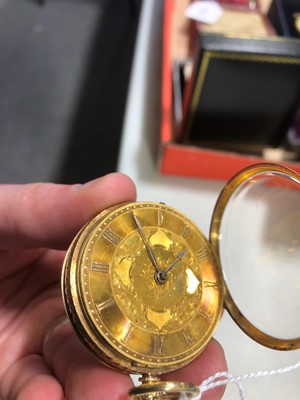 Lot 195 - An 18 carat yellow gold small open face pocket watch.