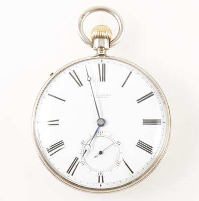 Lot 211 - E J Dent London - a silver open face pocket watch.