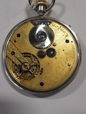 Lot 211 - E J Dent London - a silver open face pocket watch.