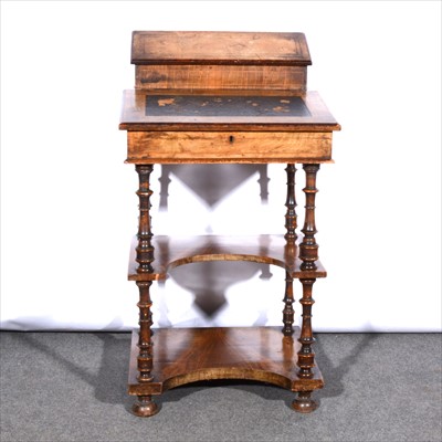 Lot 655 - Victorian walnut Davenport desk