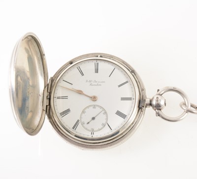 Lot 207 - J W Benson London - a silver full hunter pocket watch