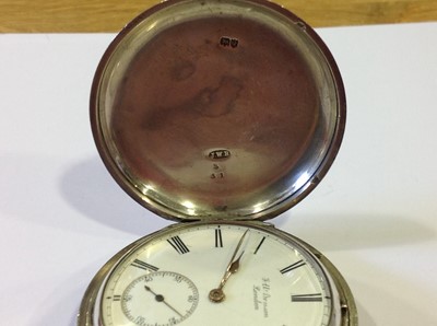 Lot 207 - J W Benson London - a silver full hunter pocket watch