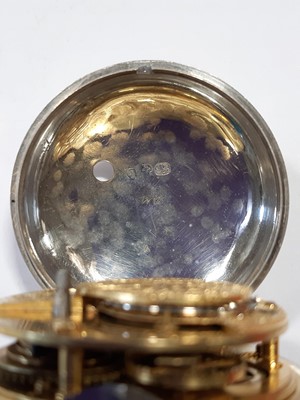 Lot 204 - A silver pair case pocket watch.