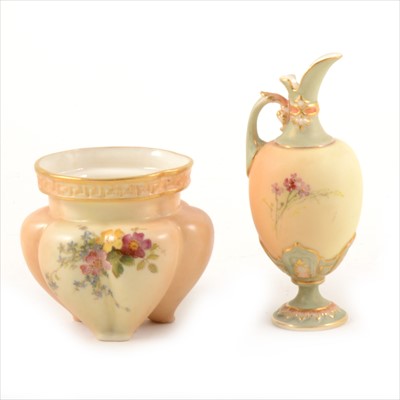 Lot 34 - Royal Worcester miniature ewer and a similar vase