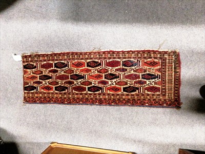 Lot 632 - An Afghan bag face-section, running lozenge...
