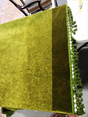 Lot 638 - A large Victorian green velvet table cloth