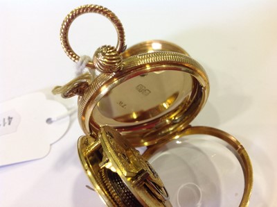Lot 192 - A small 18 carat yellow gold open face pocket watch