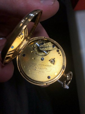 Lot 181 - An 18 carat yellow gold open face pocket watch.
