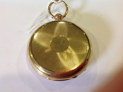 Lot 181 - An 18 carat yellow gold open face pocket watch.