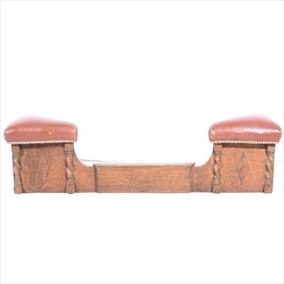 Lot 398 - Oak club type fender, close-studded leather corners